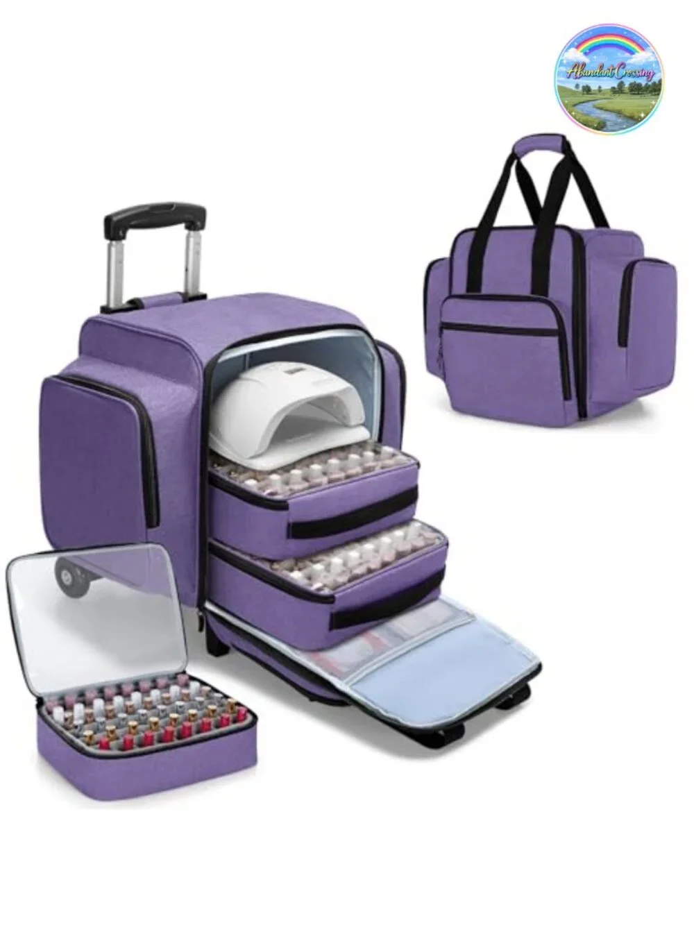 Rolling Nail Polish Organizer Case Holds 144 Bottles with Wheels Trolley Makeup